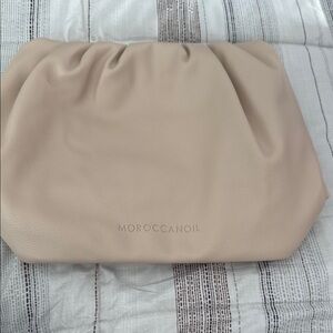 Moroccanoil Tan Cosmetic Bag Soft Gathered Design